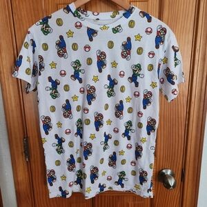 Super Mario Bros. Mario & Luigi Kids Graphic White T-Shirt XL